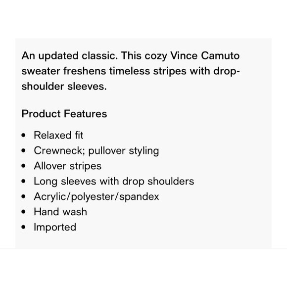 Vince Camuto Women's Crew Neck Pullover Sweater, Stripes, Medium - Picture 3 of 3